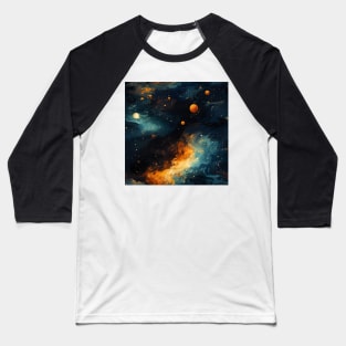 Van Gogh Starry Night Outer Space Pattern 3 Baseball T-Shirt